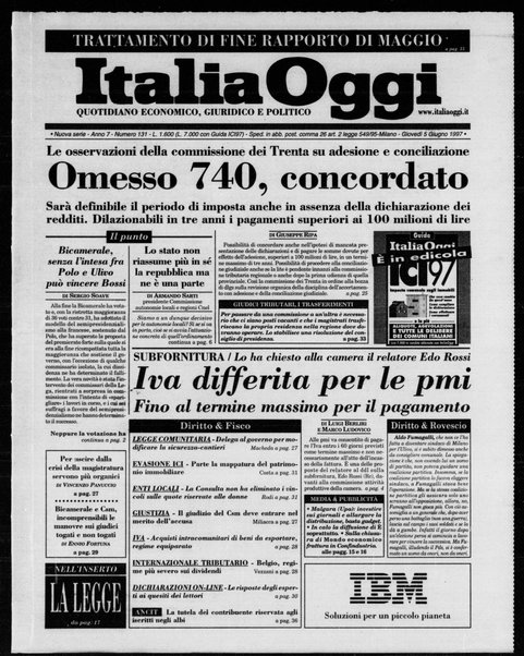 Italia oggi : quotidiano di economia finanza e politica